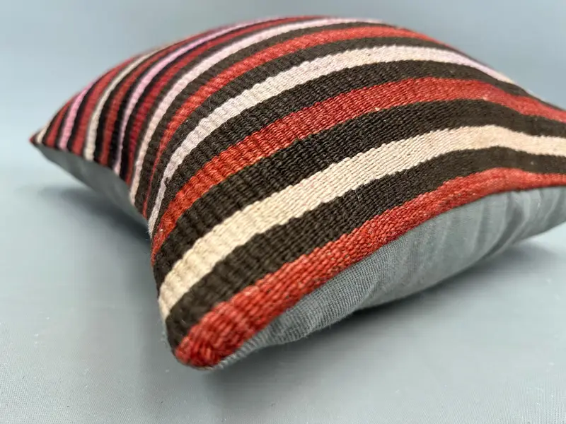 18x18 Red Cushion Case, Gift Pillow, Throw Kilim Pillow, Pillow for Couch, One Of A Kind Cushion Cover, Pillow Case, Bolster Throw Cushion Case - 6