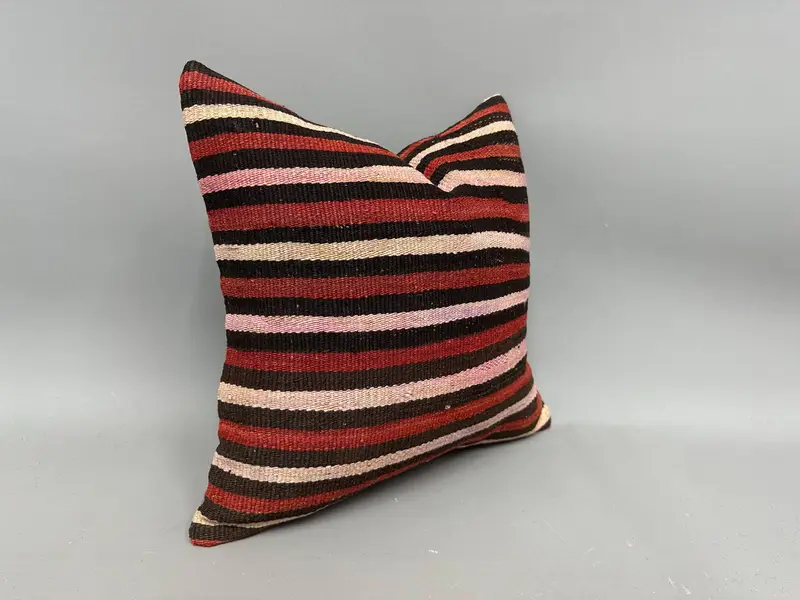 18x18 Red Cushion Case, Gift Pillow, Throw Kilim Pillow, Pillow for Couch, One Of A Kind Cushion Cover, Pillow Case, Bolster Throw Cushion Case - 2
