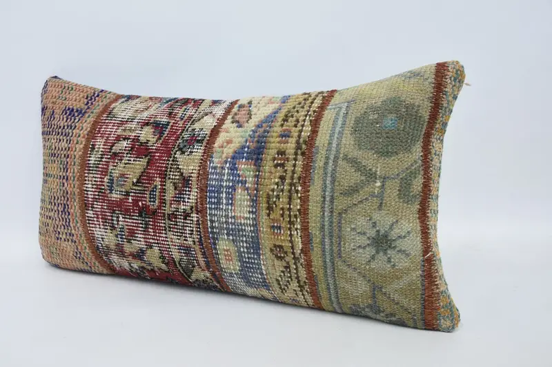 12x24 Red Cushion, Pillow Case, Vintage Throw Cushion Case, Vintage Kilim Pillow, Ethnical Kilim Rug Pillow, Throw Kilim Pillow - 4