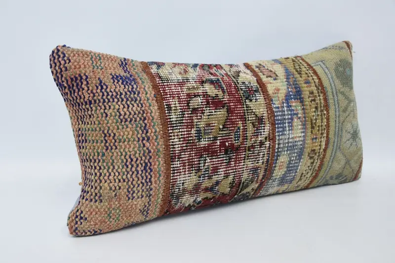 12x24 Red Cushion, Pillow Case, Vintage Throw Cushion Case, Vintage Kilim Pillow, Ethnical Kilim Rug Pillow, Throw Kilim Pillow - 3