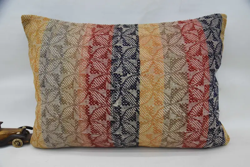 Cushion Case, Colorful Pillow, Vintage Kilim Pillow, 20x28 Red Pillow Case, Boho Pillow, Pastel Cushion Case, Pillow for Sofa - 1
