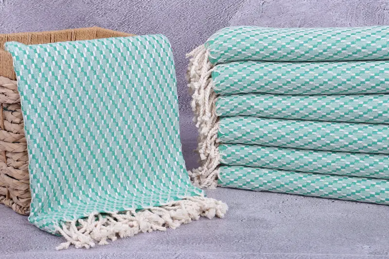 Gym Towel, 68x40 Cotton Geometric Towel, Absorbent Turkish towel, Bridal Shower Gift, Gift For Her, Handmade Turkish Towel, Bachelor Party Gifts - 3