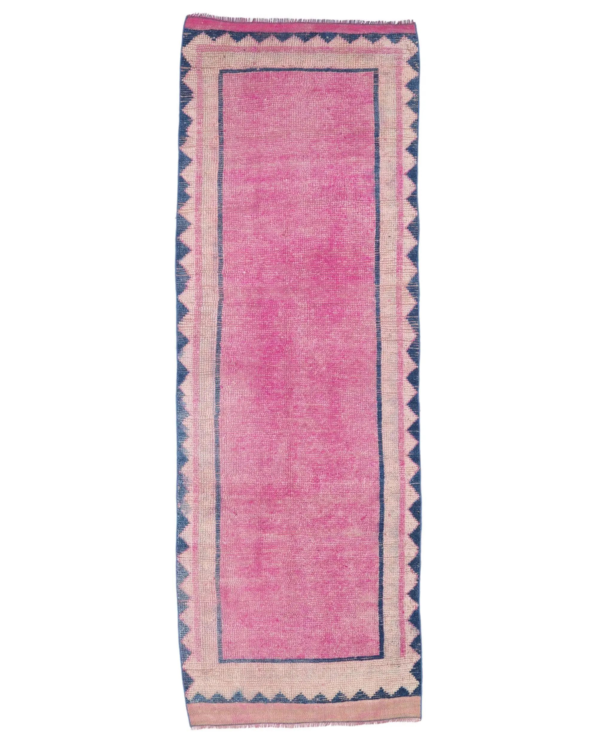 3.1x9.1 ft Rug, Turkish Herki Rug, Vintage Pink Wool Oriental Rug - 1