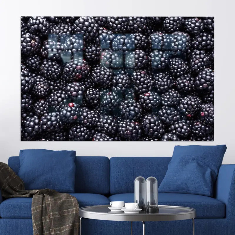 エレガントなプリントガラス: キッチン用のモダンなベリーとフルーツのデザイン