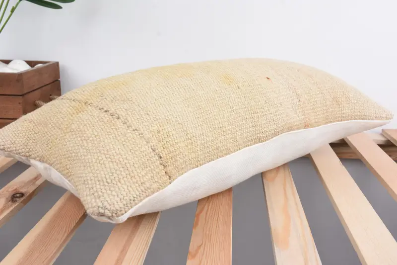 Decorative Bolster Pillow Case, Turkish Kilim Pillow, 12x24 Beige Pillow Case, Turkish Pillow, Cushion, Vintage Pillow, Bolster Cushion Cover - 6