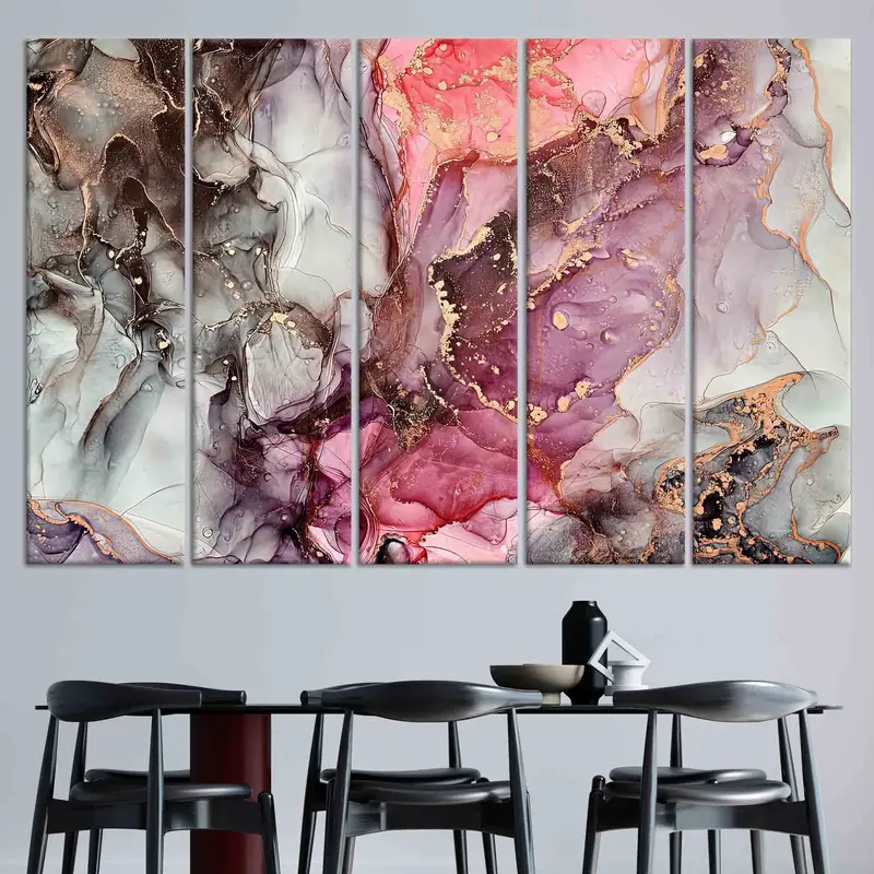 エレガントで豪華な大理石プリントキャンバス - ゴールドのきらめくデザイン