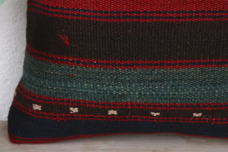 Turkish Kilim Pillow, Vintage Pillow, Sofa Pillow Sham, Oriental Cushion Cover, Kilim Pillow, 12x12 Red Cushion Case, Pillow Case - 3