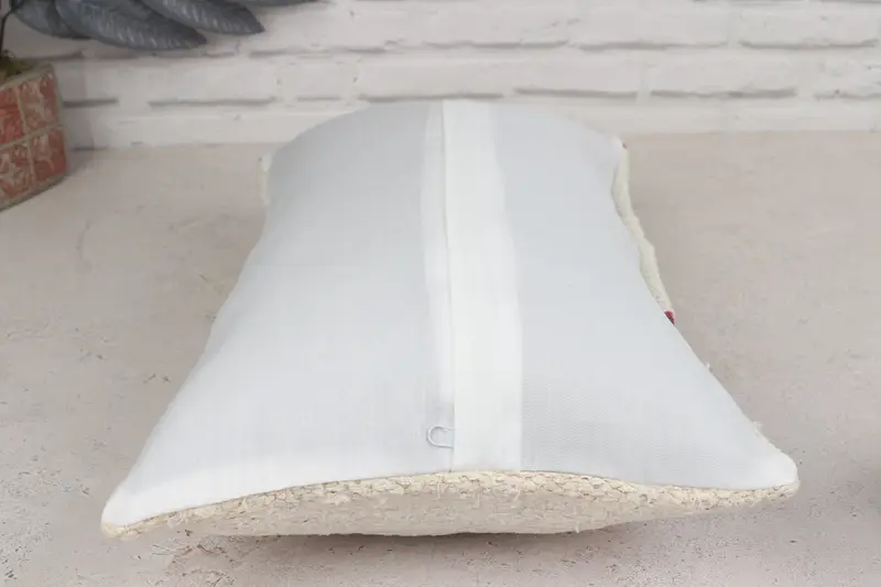 Vintage Pillow Cover, Pillow for Sofa, Gift Pillow, Throw Kilim Pillow, Pillow Sham, Handmade Rug Seat Pillow, 12x20 White Pillow Sham - 5