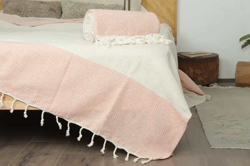 96x96 Cotton Polka Dot Towel, Bedspread, Thanksgiving Tablecloth, Girl Trip Party Favor, Throw Blanket, Woven Throw Blanket, Valentines Day Gift - 7
