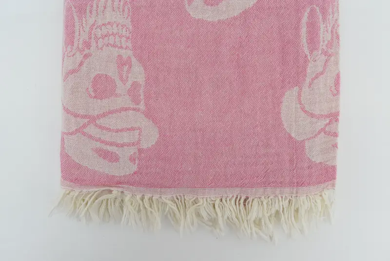 Bridesmaid Gifts Personalized, Turkish towel, Turkish Towel USA, Bachelorette Favors Beach, Beach towel, 70x36 Cotton Skull Patterned Towel - 6