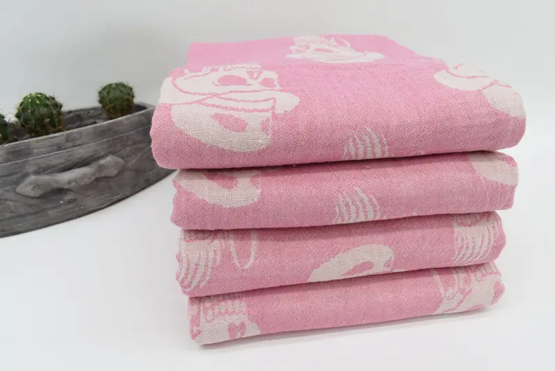 Bridesmaid Gifts Personalized, Turkish towel, Turkish Towel USA, Bachelorette Favors Beach, Beach towel, 70x36 Cotton Skull Patterned Towel - 8