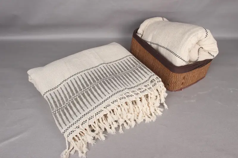 104x96 Cotton Striped Towel, Turkish Cotton Blanket, Tablecloth, Custom Blanket, Housewarming Gift, Christmas Gift Tags, Valentine Day Gift For Her - 7