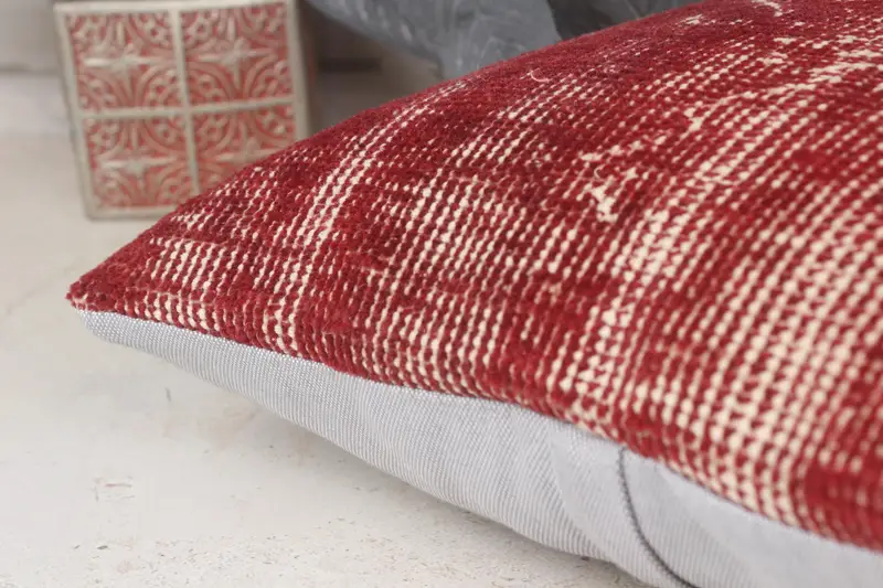 Handmade Kilim Cushion, 14x14 Red Pillow Case, Pillow for Sofa, Authentic Cushion, Kilim Pillow Cover, Pillow Sham, Colorful Pillow Cover - 7