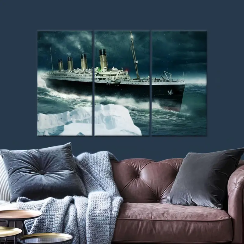 Impresión en lienzo elegante de crucero costero para decoración de oficina