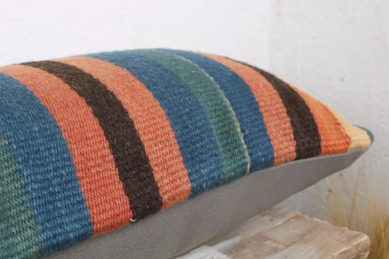 Custom Cushion Cover, Boho Pillow Sham Cover, 12x43 Green Cushion, Pillow for Couch, Vintage Pillow, Cushion, Anatolian Pillow - 6