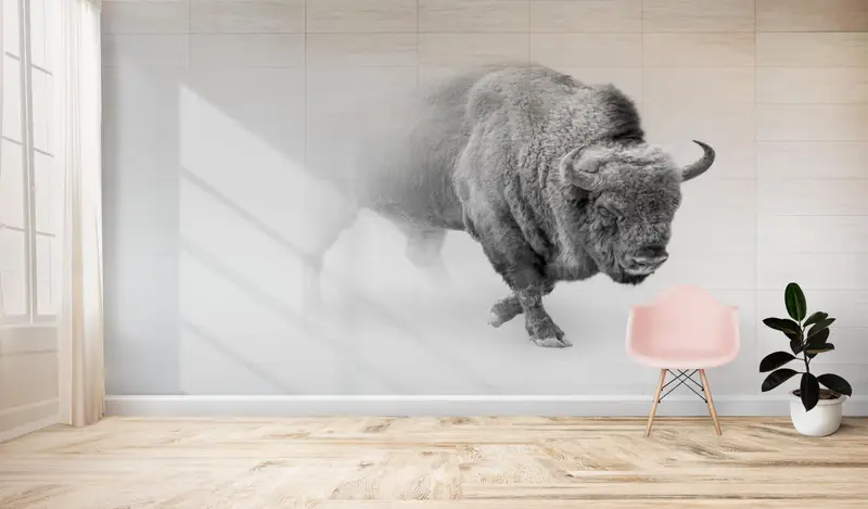 Animal Wall Painting, Man Cave Digital Paper, Buffalo Paper Art, Horned Animal Wall Poster, Modern Wall Decal, Wall Decoration, - 6