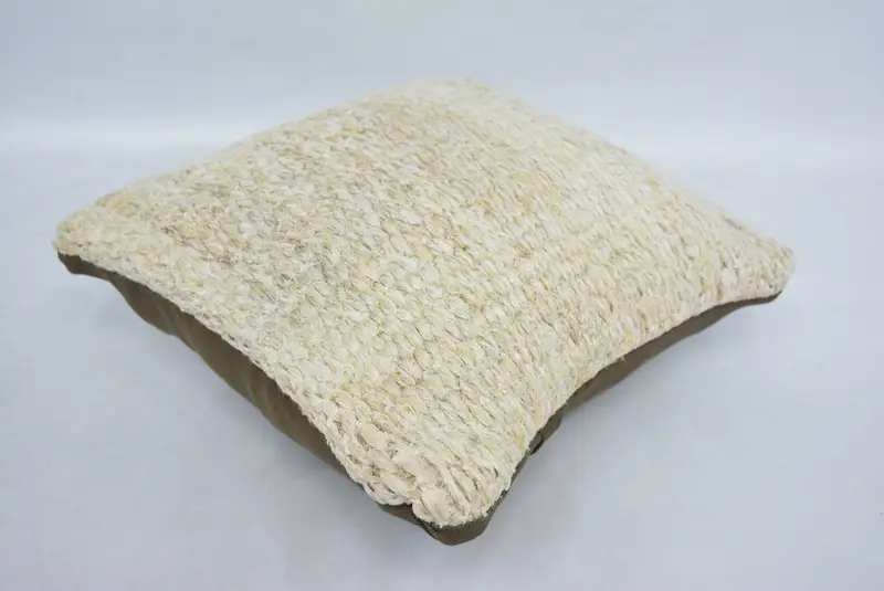 Vintage Kilim Throw Pillow, Pillow, Crochet Pattern Cushion Cover, 14x14 White Cushion Case, Gift Pillow, Muted Pillow, Antique Pillows - 6