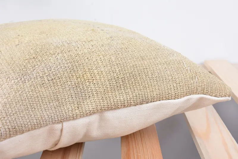 Pillow Cover, Handmade Rug Seat Cushion Cover, Vintage Kilim Throw Pillow, Vintage Pillow, 12x12 Beige Cushion Case, Turkish Pillow - 7