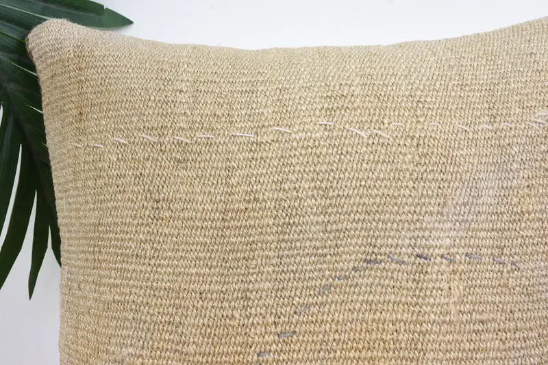 Pillow Cover, Handmade Rug Seat Cushion Cover, Vintage Kilim Throw Pillow, Vintage Pillow, 12x12 Beige Cushion Case, Turkish Pillow - 2