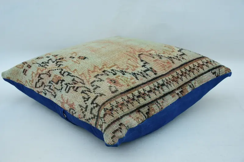 Vintage Kilim Throw Pillow, Turkish Kilim Pillow, 28x28 Beige Cushion, Cushion Cover, Seat Cushion Case, Boho Pillow Sham Cover - 6