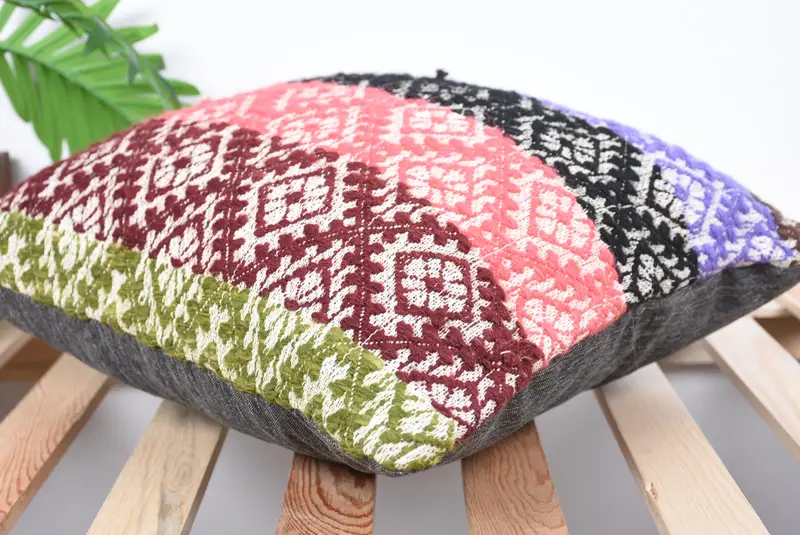 Outdoor Bolster Pillow Case, Kilim Pillow Cover, Cushion, Turkish Pillow, Accent Cushion Cover, 16x16 Pink Pillow, Interior Designer Pillow - 6