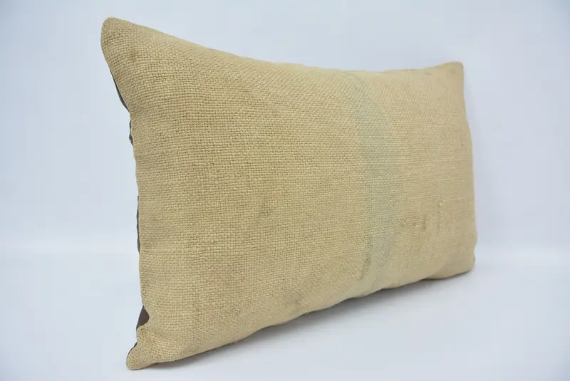Boho Pillow Sham Cover, Throw Kilim Pillow, Ethnical Kilim Rug Pillow, Tapestry Pillow Case, Pillow Cover, 16x24 Beige Pillow Sham - 3
