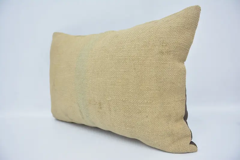 Boho Pillow Sham Cover, Throw Kilim Pillow, Ethnical Kilim Rug Pillow, Tapestry Pillow Case, Pillow Cover, 16x24 Beige Pillow Sham - 4