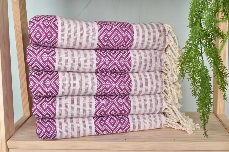 Wedding Gift, Sand-resistant towel, Memorial Gift, 68x40 Cotton Diamond Towel, Turkish fouta towel for outdoor use, Family Gift Basket, Custom Towel - 2