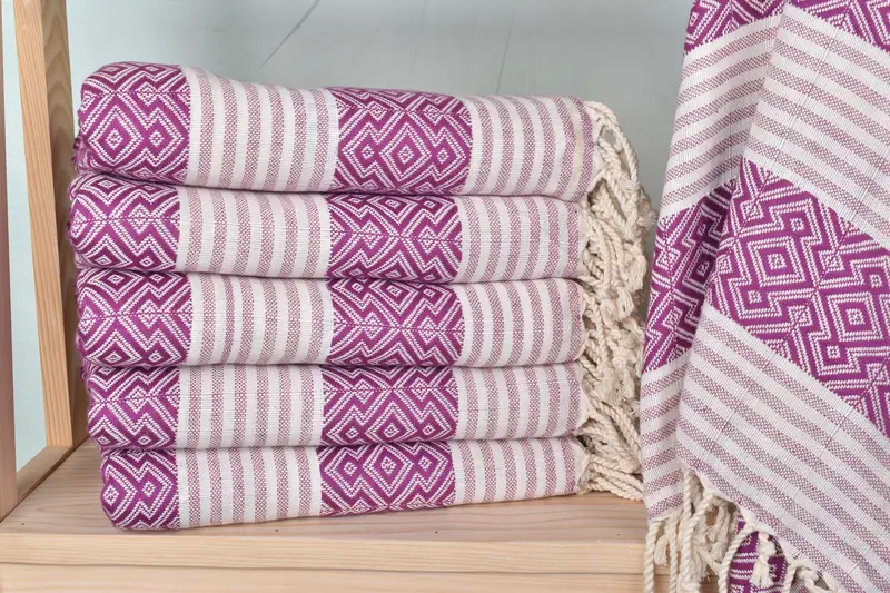 Wedding Gift, Sand-resistant towel, Memorial Gift, 68x40 Cotton Diamond Towel, Turkish fouta towel for outdoor use, Family Gift Basket, Custom Towel - 1