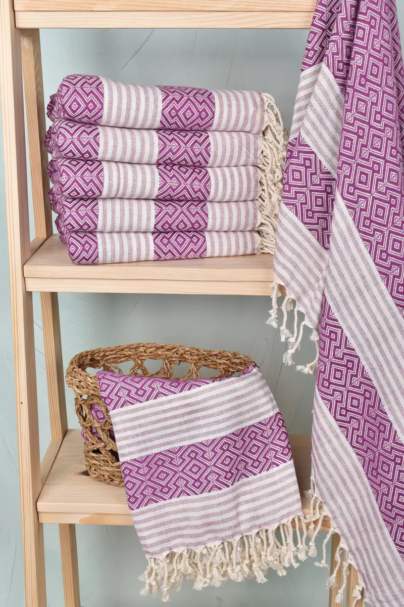 Wedding Gift, Sand-resistant towel, Memorial Gift, 68x40 Cotton Diamond Towel, Turkish fouta towel for outdoor use, Family Gift Basket, Custom Towel - 3