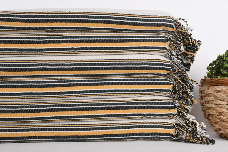 Housewarming Gift, Handmade Gift, Personalized Gift For Her, Oversized Beach Towel, 70x38 Cotton Striped Towel, Bachelorette Party Gifts Bridesmaids - 2