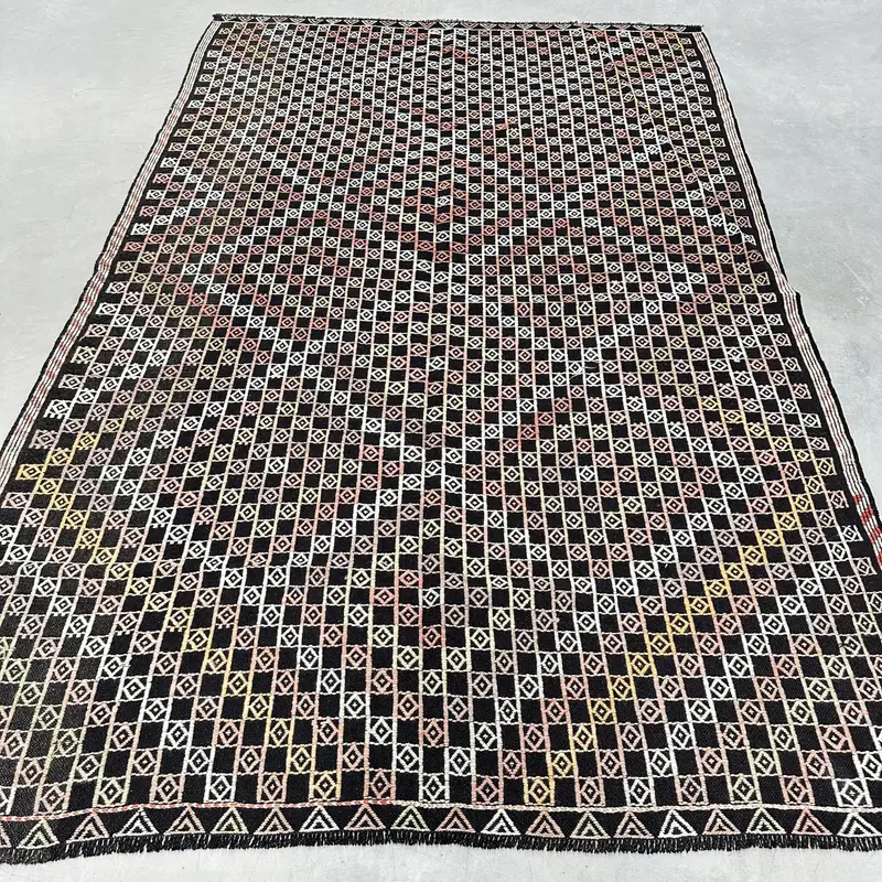 Canlı Turuncu Halı, 6,2x9,4 ft Bej Bitki Desenleri