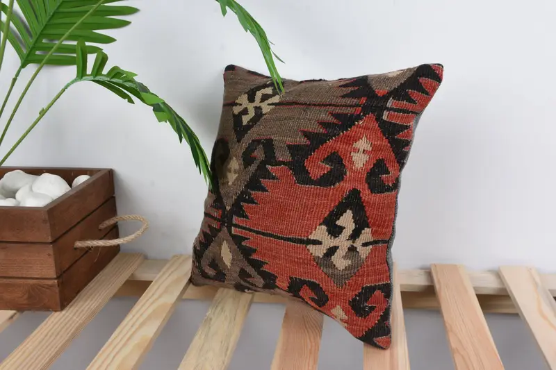 12x12 Red Pillow Sham, Boho Pillow Sham Cover, Personalized Gift Pillow Pillow, Pillow, Antique Pillows, Bohemian Cushion Cushion Cover, Gift Pillow - 5