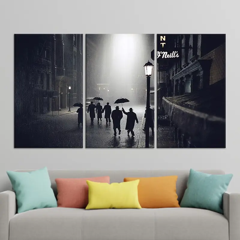 魅惑的な夜の街の風景プリントキャンバス - モダンアート