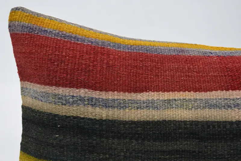 Oriental Pillow, Pillow Sham, 12x48 Red Cushion Cover, Vintage Pillow, Turkish Pillow, Bench Cushion Cover, Throw Kilim Pillow - 2