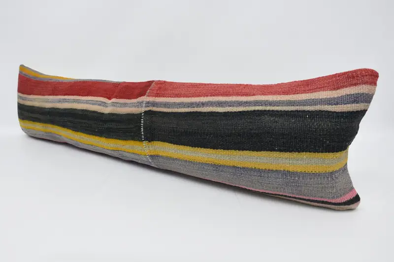 Oriental Pillow, Pillow Sham, 12x48 Red Cushion Cover, Vintage Pillow, Turkish Pillow, Bench Cushion Cover, Throw Kilim Pillow - 4