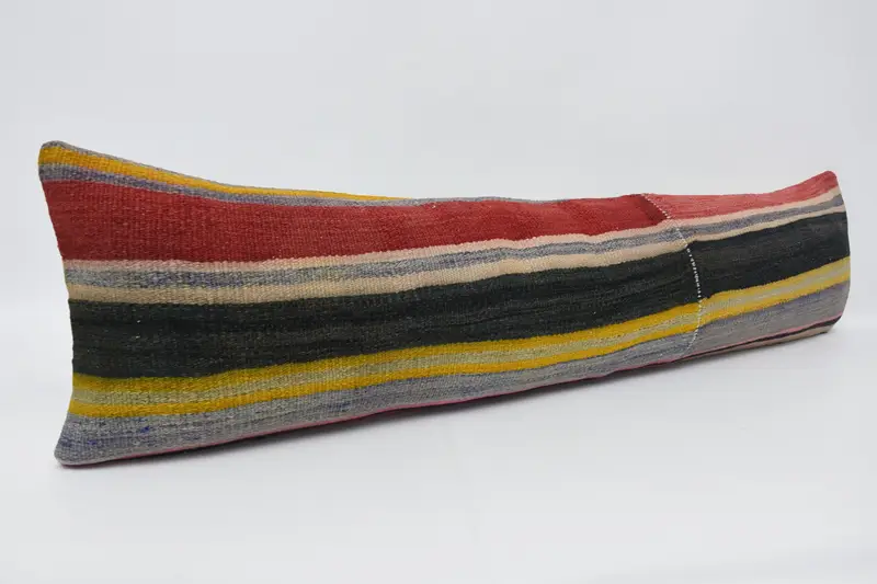 Oriental Pillow, Pillow Sham, 12x48 Red Cushion Cover, Vintage Pillow, Turkish Pillow, Bench Cushion Cover, Throw Kilim Pillow - 3