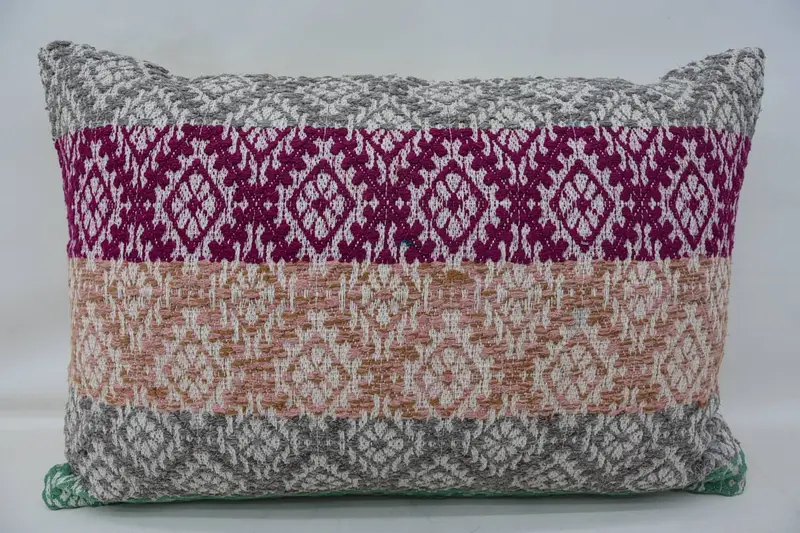 Yastık örtüsü, Kilim yastık kapağı, 16x24 gri yastık, Kilim Yastığı Sham, Boho Yastığı, Destek Atma Yastığı, Dekoratif Destek Yastığı Kılıfı - 4