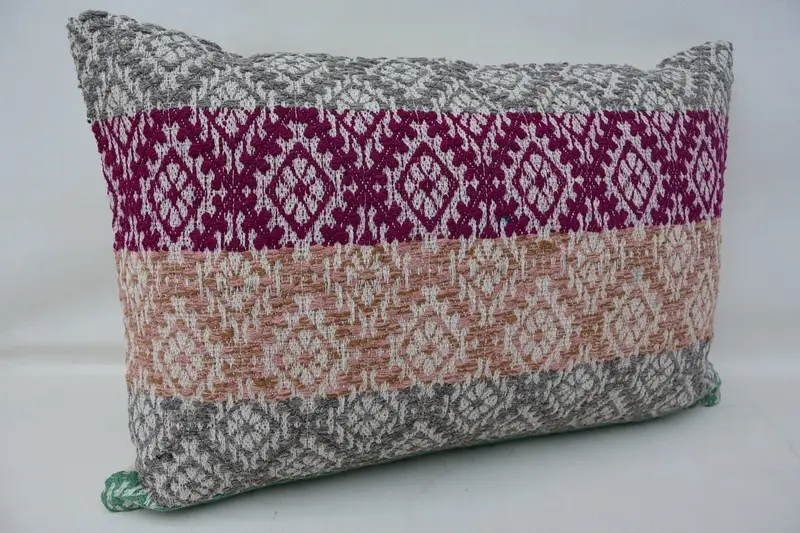 Yastık örtüsü, Kilim yastık kapağı, 16x24 gri yastık, Kilim Yastığı Sham, Boho Yastığı, Destek Atma Yastığı, Dekoratif Destek Yastığı Kılıfı - 2