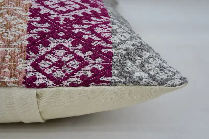 Yastık örtüsü, Kilim yastık kapağı, 16x24 gri yastık, Kilim Yastığı Sham, Boho Yastığı, Destek Atma Yastığı, Dekoratif Destek Yastığı Kılıfı - 5