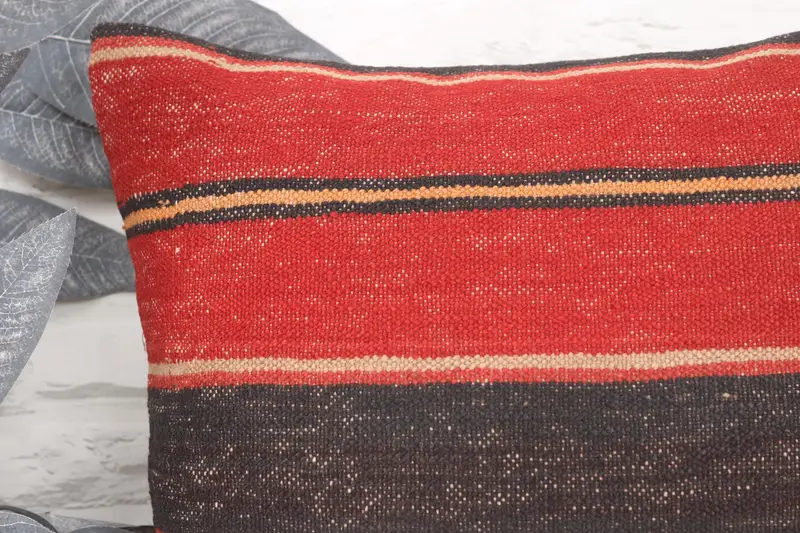Neutral Pillow, Ikat Cushion Case, Gift Pillow, Turkish Pillow, Bohemian Cushion Pillow Sham, Cushion Cover, Antique Pillows, 16x16 Red Pillow Cover - 2