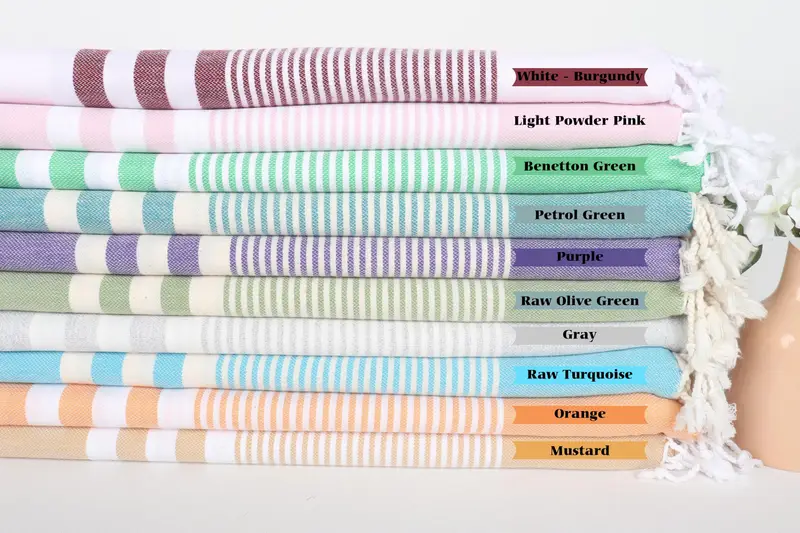 Maid Of Honor Gift, 70x40 Cotton Striped Towel, Unique Wedding Gift, Hammam towel, Turkish Towel USA, Fouta towel, Turkish Towel Monogram, Gym Towel - 2