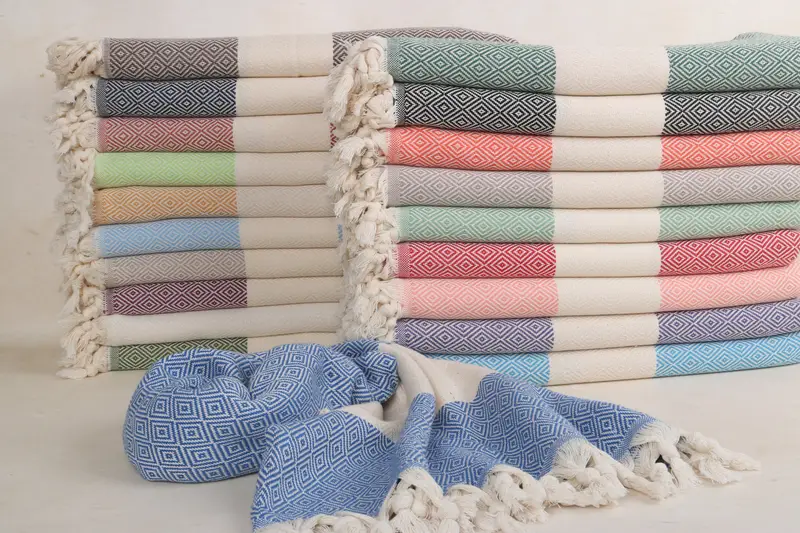 Wedding Gift Personalized Turkish Beach Towel Beige Boho, 40x70 Inches