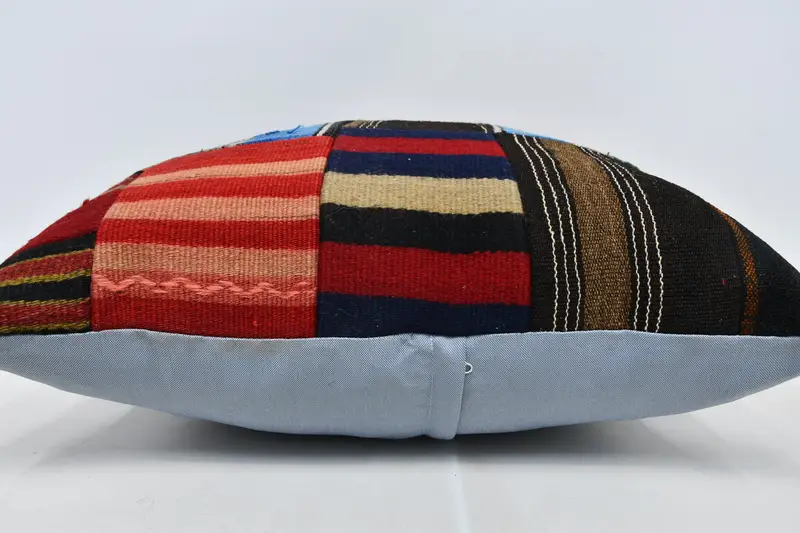Handmade Rug Seat Pillow Cover, Cushion, 28x28 Brown Pillow, Turkish Pillow, Handwoven Pillow, Turkish Kilim Pillow, Throw Kilim Pillow - 6