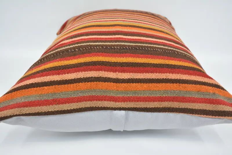 Kilim Cushion Sham, 20x28 Brown Pillow Case, Oriental Pillow, Cushion Cover, Gift Pillow, Ethnical Kilim Rug Pillow, Sofa Pillow - 5