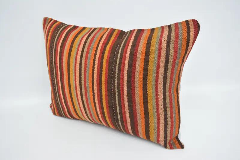 Kilim Cushion Sham, 20x28 Brown Pillow Case, Oriental Pillow, Cushion Cover, Gift Pillow, Ethnical Kilim Rug Pillow, Sofa Pillow - 4