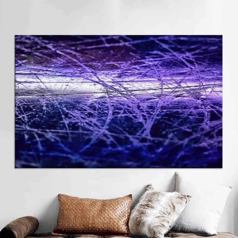 Abstract Purple Trendy Canvas: Ice View Printed Art Panel