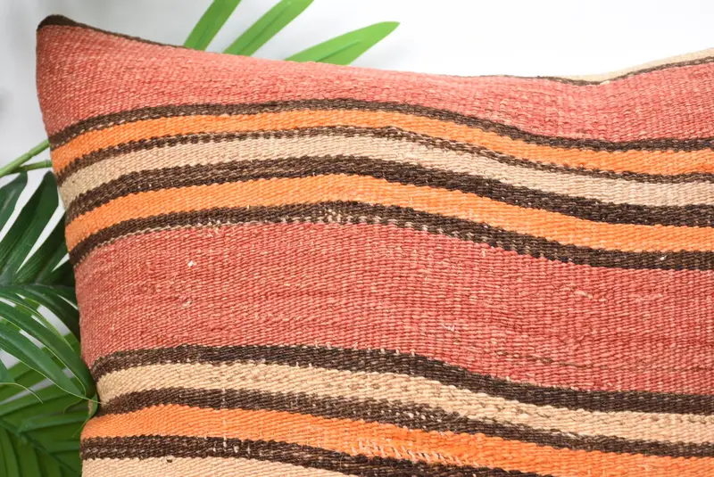 Boho Pillow, Ethnic Pillow Cover Pillow Case, Cushion Cover, Antique Pillows, Boho Pillow Sham Cover, 18x18 Orange Cushion Case, Ikat Cushion Case - 2