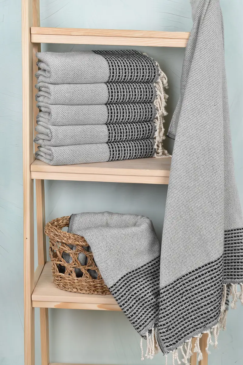 Handwoven organic Turkish towel for spa, Wedding Favors, 70x36 Cotton Striped Towel, Gift For Her, Personalized Gifts, Gift For Boyfriend - 6