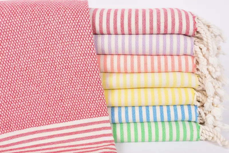Custom Gift Turkish Towel Monogram, Light Yellow Striped, 67x32 Inches